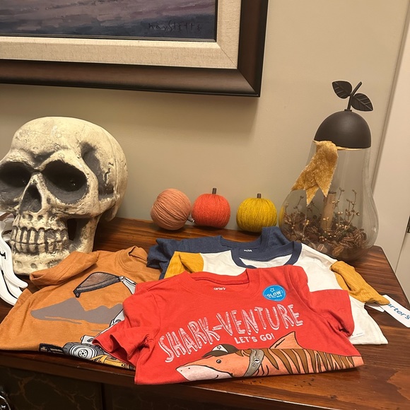 Carters Toddler Boys Three Assorted Styles Graphic T-Shirts & One Pocket Henley - Picture 3 of 16